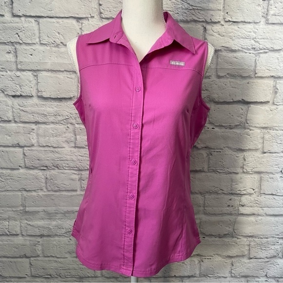 COLUMBIA Omni-Shade Sun Protection Button Down Shirt Vest Size Extra Small - Picture 2 of 12